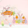 Colorful Wooden Easter Pendant Easter Carrot Element Letter Card Decoration For Indoor Outdoor Parties Exquisite Gifts