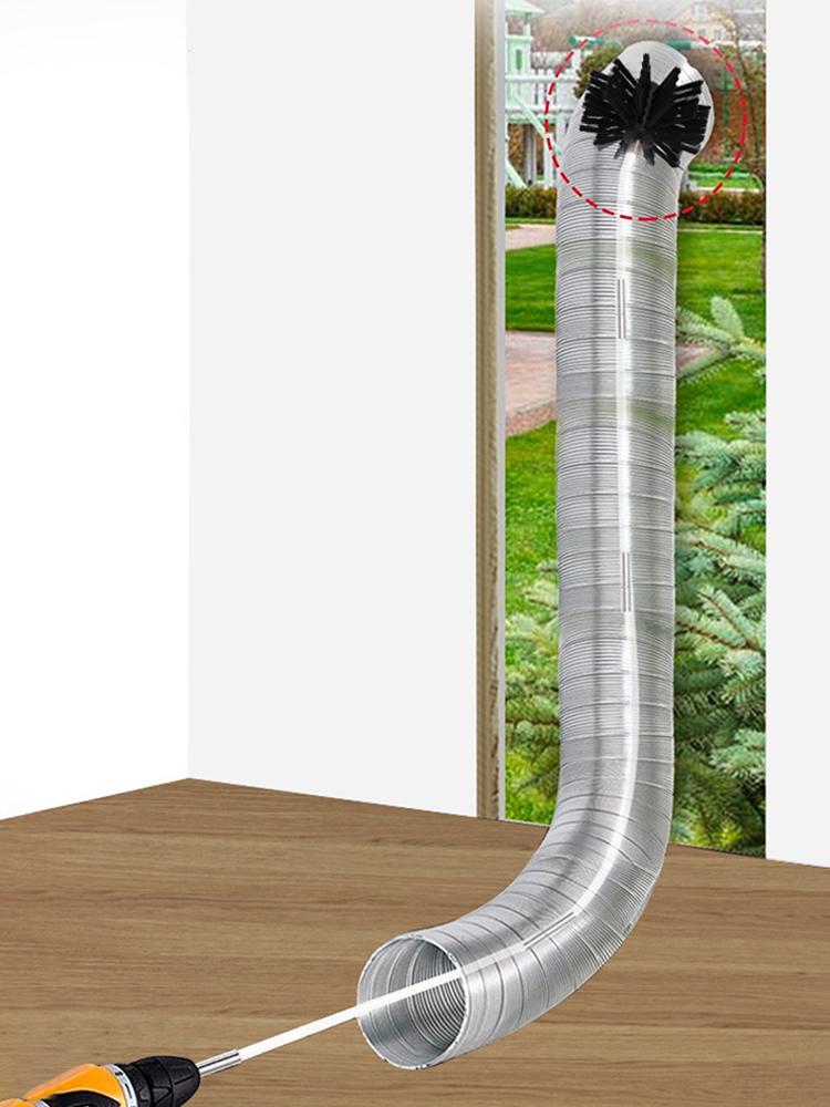 Flue Sweeping Brush & Rod Kit Dryer Vent Cleaner Kit Chimney Cleaning Brush Dryer Duct Cleaner Use with Or Without A Power Drill