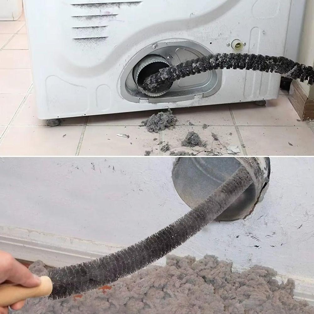 Long Handle Rolling Washing Machine Brush Decontamination Dryer Duct Brush