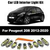 14Pcs Car LED Interior Dome Sun Visor Light License Plate Bulb Kit For Peugeot 208 2012 2013 2014 2015 2016 2017 2018 2019 2020