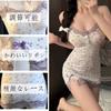 Sexy Night Pajama Mini Role High Slit Adjustable Suspender Popular [Roiyezo] Dress, Camisole, Dress, Lace, V-Neck Slip, Dress, Play, Seductive, Dress,