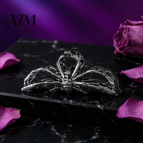 Skeleton Hand Hair Clip 3Pcs Halloween Claw Clip, Hollow Spider Web Ghost Alloy Clamp Non Slip Clamp, Gothic Accessories for Women Large Clips