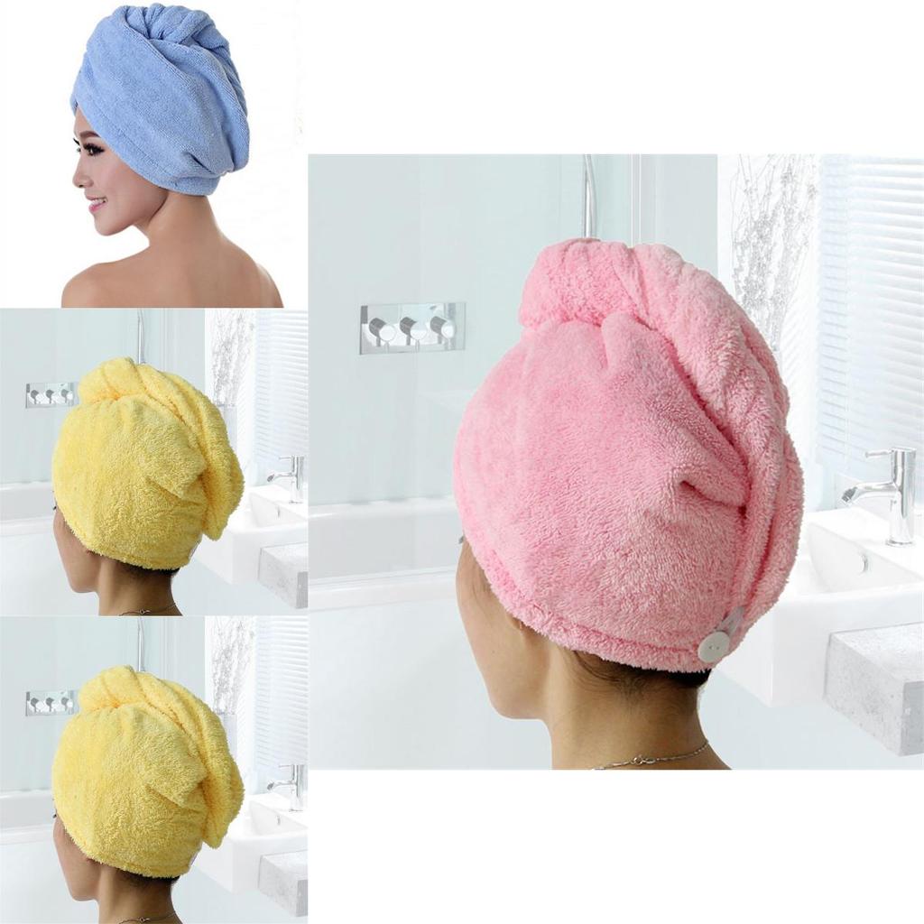Coral Fleece Hair Towel Cap For Women Fast Dry Absorbent Shower Head Wrap