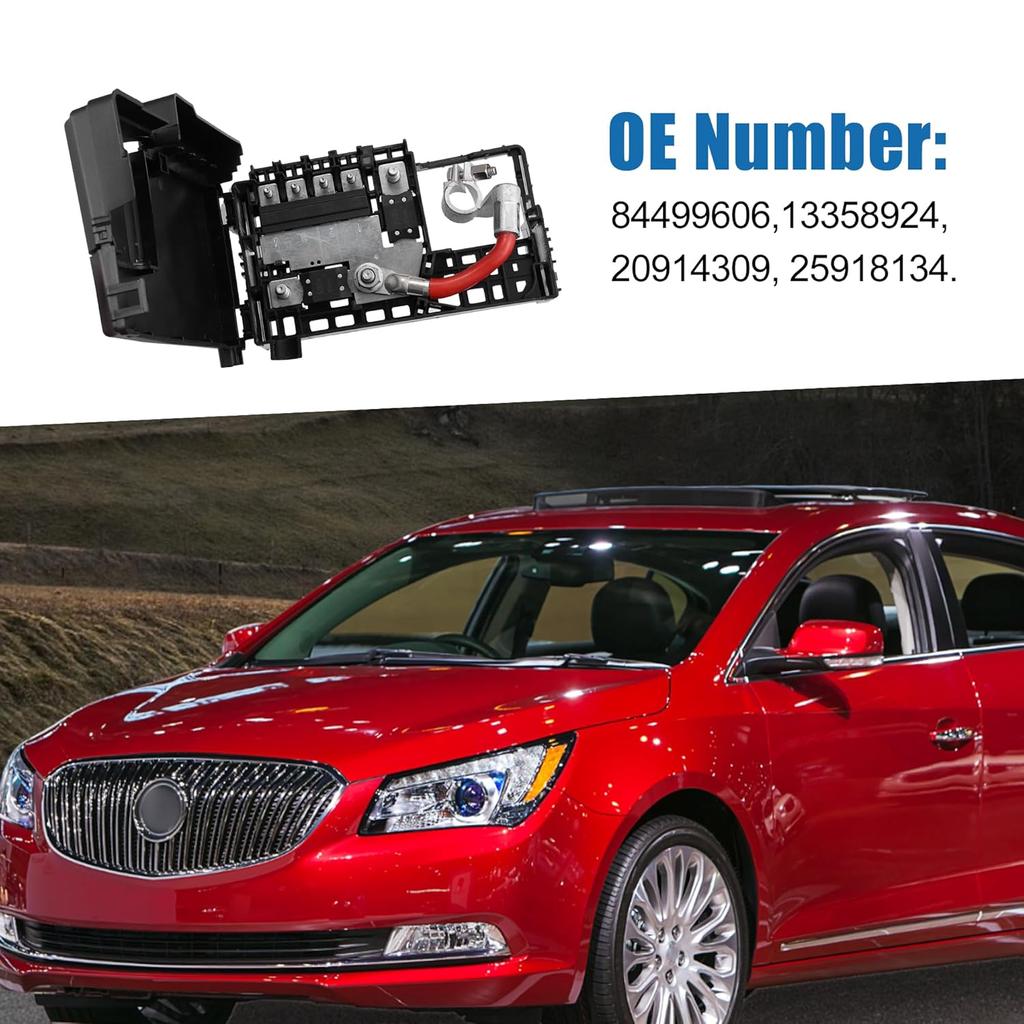 Fuse Box Battery Terminal with Cover 20914309 Engine Compartment Fuse Block for Buick Regal 2011-2017 Black