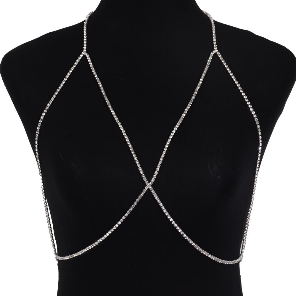 European & American Rhinestone Choker Beach Claw Chain Bikini