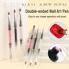 Pinceau Double-Extrémité pour Nail Art Strassé avec Manche en Acrylique pour Peinture, Traçage et Mélange de Gel