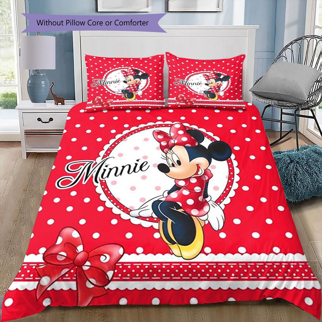 This Classic, Sweet Minnie Mouse-themed Print Bedding Set Is A Warm and Cozy Choice for Decorating A Child's Bedroom. Loves It!
