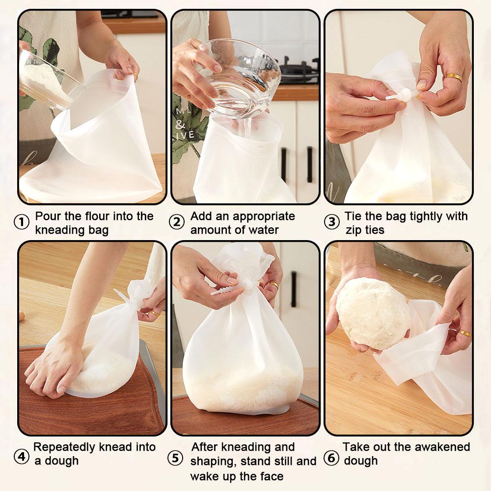Silicone World Multi-function Silicone Kneading Dough Bag Bread Pastry Flour Mixing Bags Kitchen Baking Tools Non Stick Hand