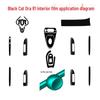 Carbon Fiber Interior Decor Stickers for Black Cat Ora R1: Central Control, Gear Position, and Door Panels