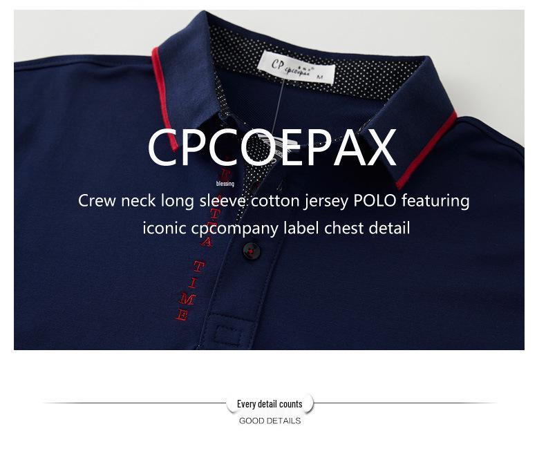 Extra Large Men's Long Sleeve Polo Shirt - Turn-Down Collar, Plus Size, Loose Fit, Business Style