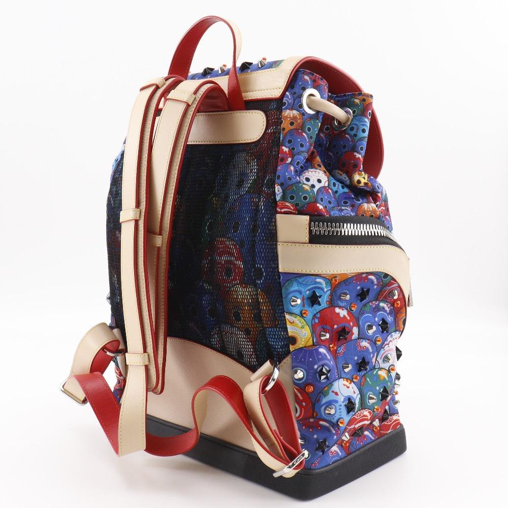 Christian Louboutin Zaino Funk Explorer Funk Zaino Zaino Daypack Borchie Messicane multicolore Nylon/pelle da uomo Usato