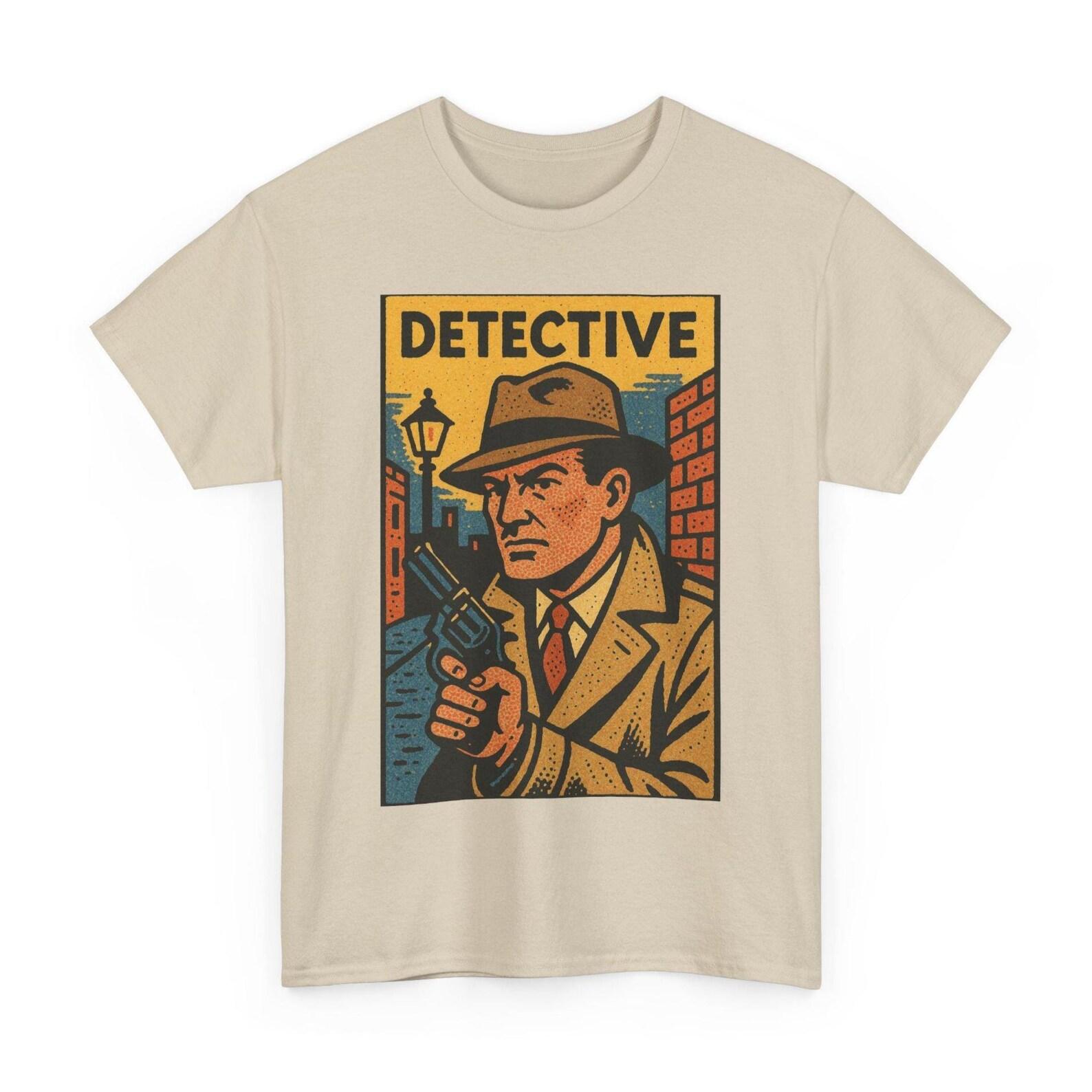 Detective T-Shirt: Noir Crime Solver Retro Comic Tee 3XL