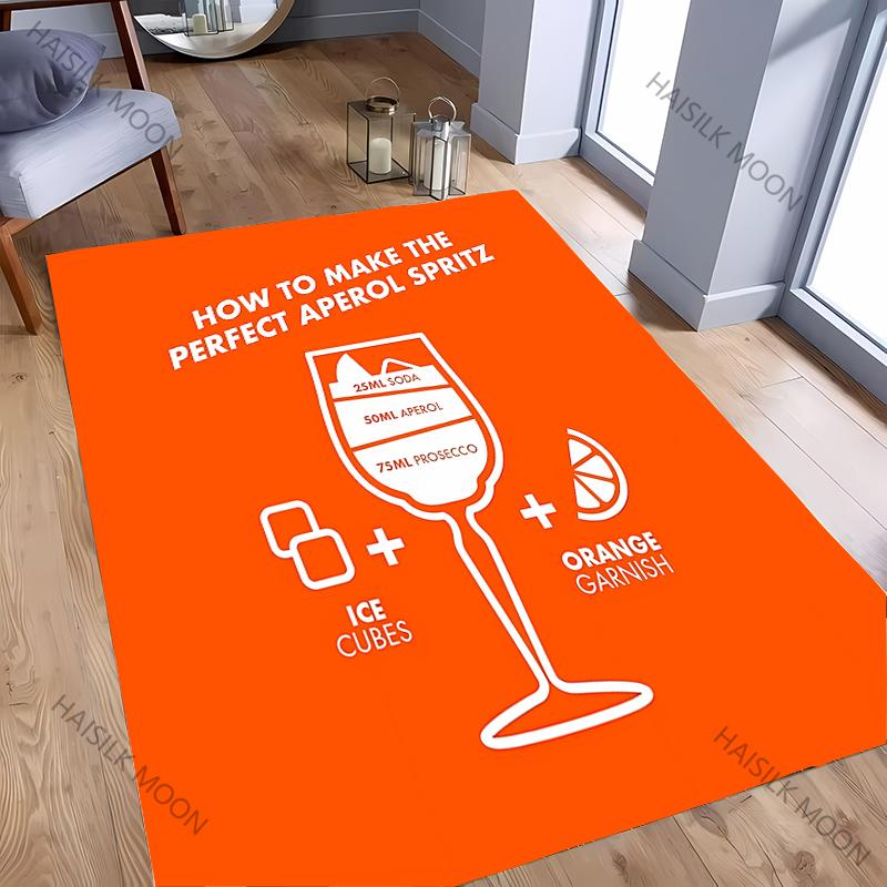 A-Aperol Rug for Bedroom S-Spritz Theme Carpet for Teens Office Area Large Decor Carpet for Dining LivingRoom Playroom Floor Mat