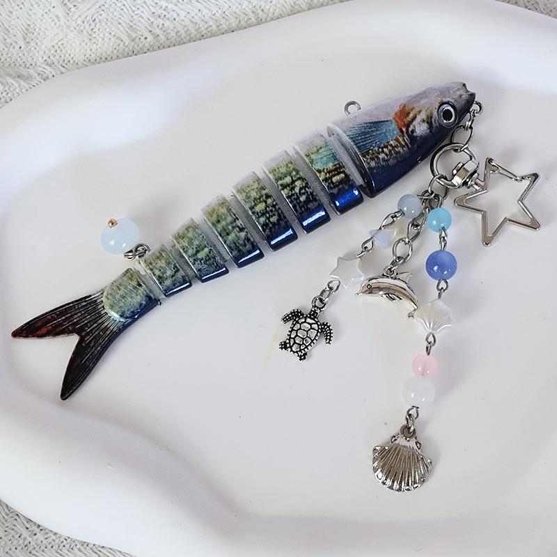 Handmade Fish Keychains, Lovely Jewelry,Souvenir Key Chain For Fishing Enthusiasts