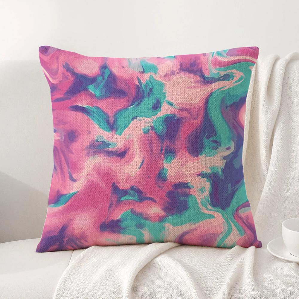 Marble Pattern Cushion Cover Natural Linen Organic Fabric DoubleSided Printing Sofa Home Decor Gift Pillow Cover
