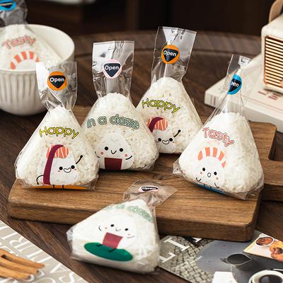 50/100Pcs Lovely Cartoon Triangle Rice Ball Packing Bag Seaweed Onigiri Sushi Bento Making Mold Bento Accessories Sushi Bags