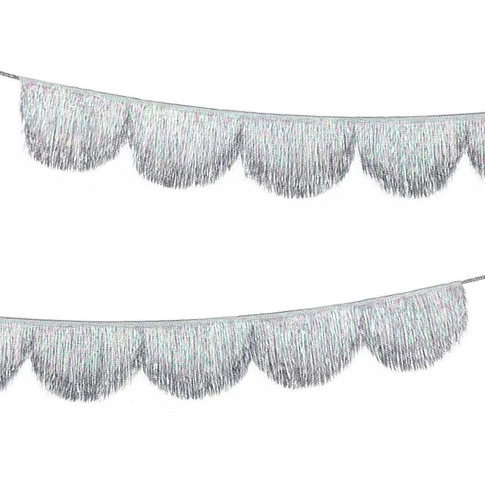 

Multicolor Drizzle Garland Encryption PET Metallic Foil Fringe Thickening Background Ornament Tassel String Party Supplies серебряный
