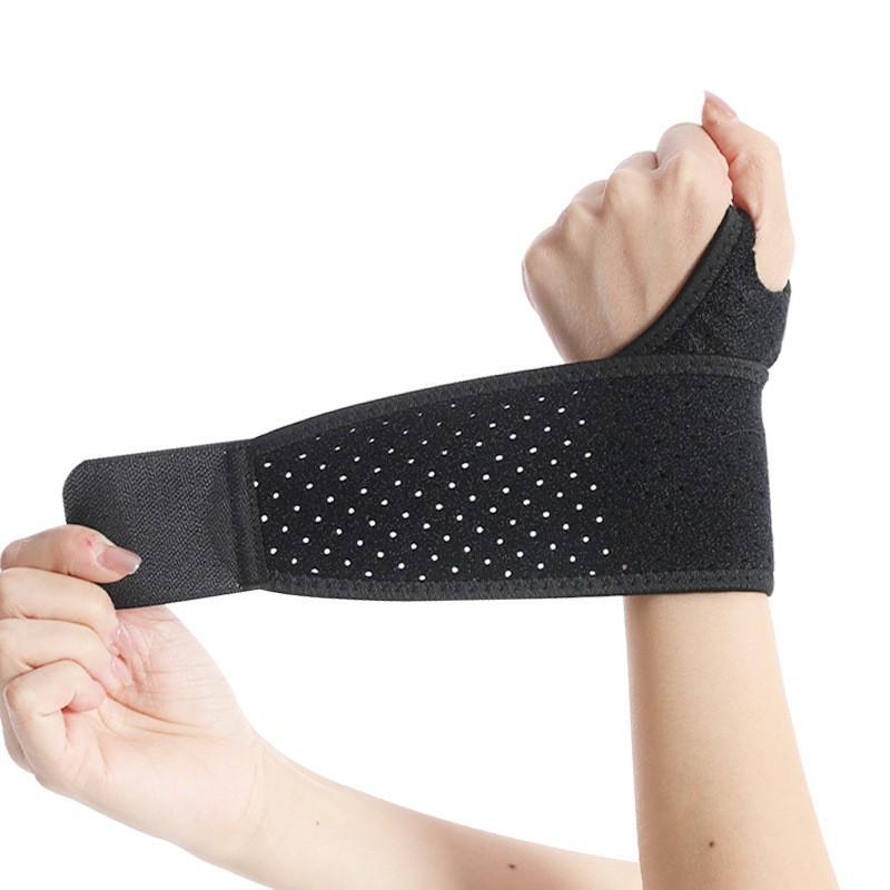 

Wristband Punching Breathable Sports Special Mom Hand Fitness Strain Winding Thumb Buckle Wrist Protective Gear Black upgraded OK cloth perforated and breathable