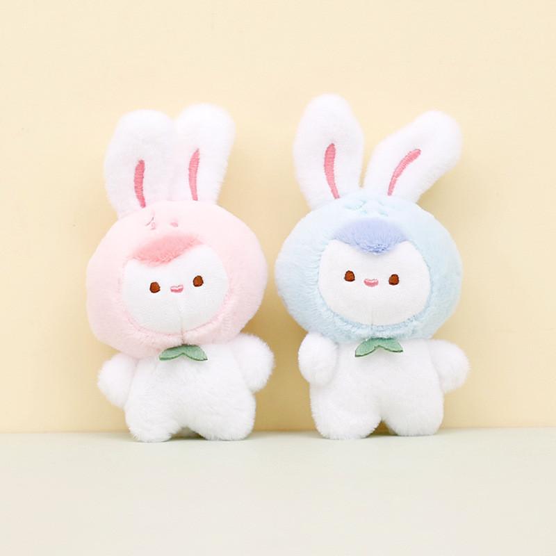 Adorable Cartoon Bunny Plush Keychain Colorful Stuffed Rabbit Bag Charm Gift