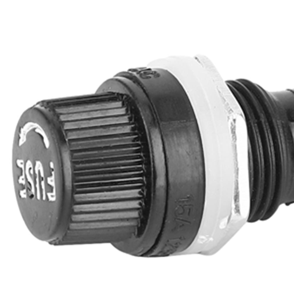 20PCS 5x20mm Screw Cap Fuseinf Holder Black Screw Cap Design Glass Tube Fuseing Holder Panel Mounted Fuseing Holder