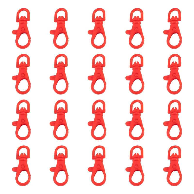 Pack of 20 Colorful Plastic Lobster Clasps Keychain Accessories Plastic Texture for Jewelry Making and Craft Projects
