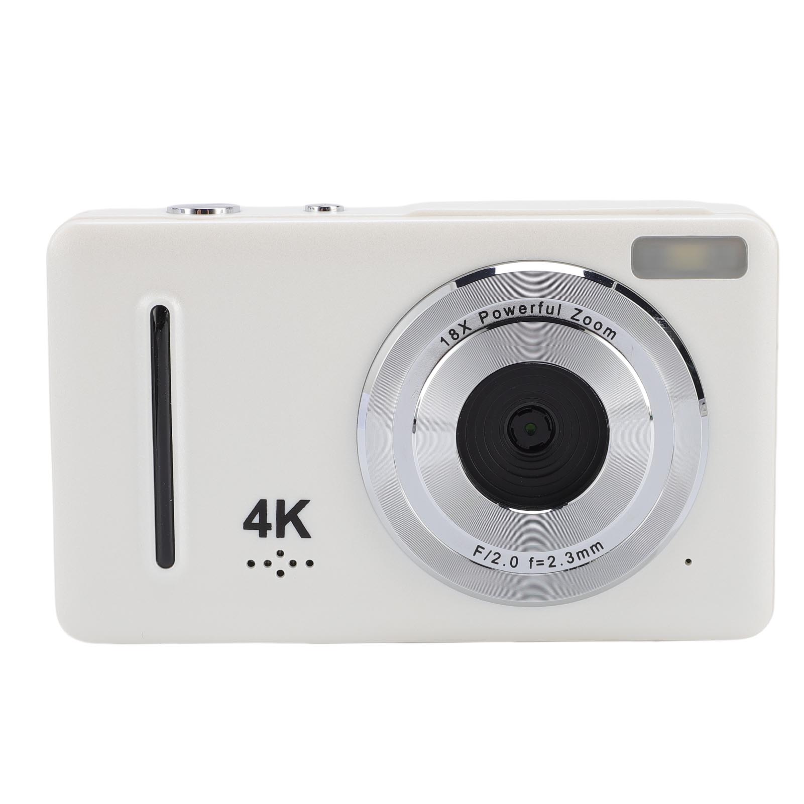 

4K Digital Camera for Photography 64MP HD Autofocus Travel Camera with 2.4 Inch Screen for Teens Students білий