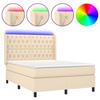 VidaXL Slat Bed Base with Mattress and LED, Upholstered Bed, Double Bed, Adult Bed for Interior Bedroom, 3138562