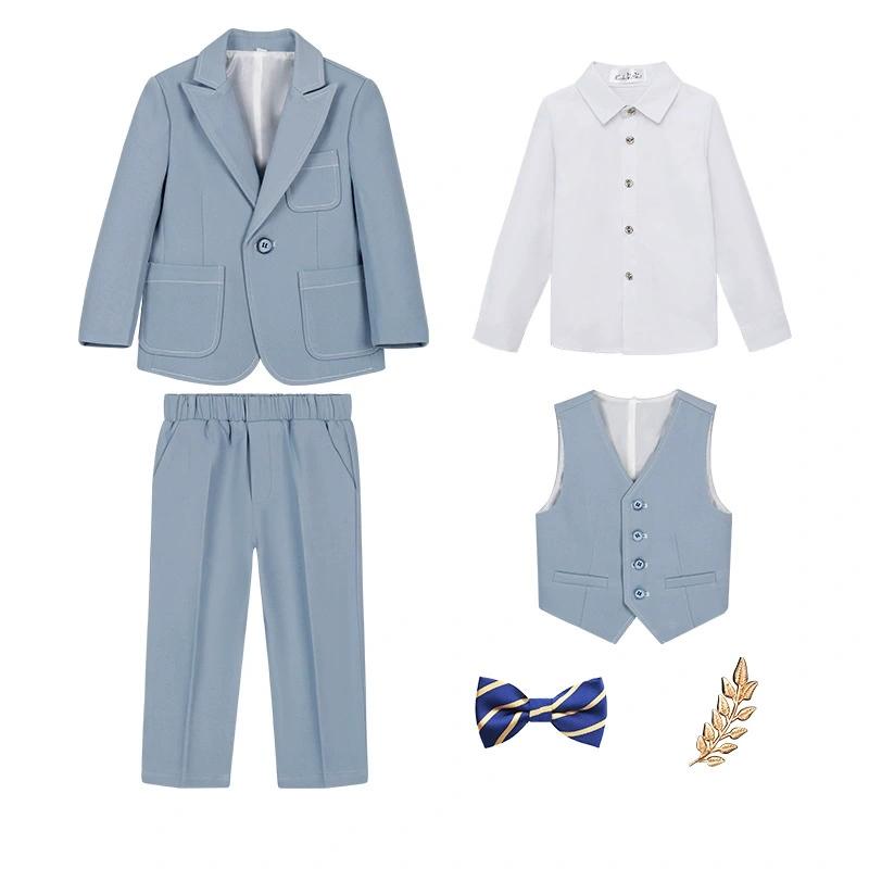 

Детские костюмы Весна Осень и Четыре сезона Британские джентльменские костюмы Красивые костюмы для мальчиков Пианист Костюм-шестерка 90 синий