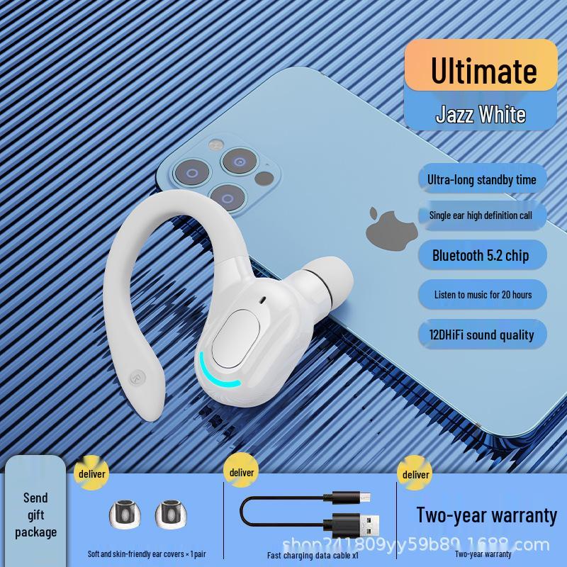 F8 Sports Ear-hook Wireless Bluetooth Headphones: Waterproof, Long Standby, Heavy Bass, Bluetooth 5.2