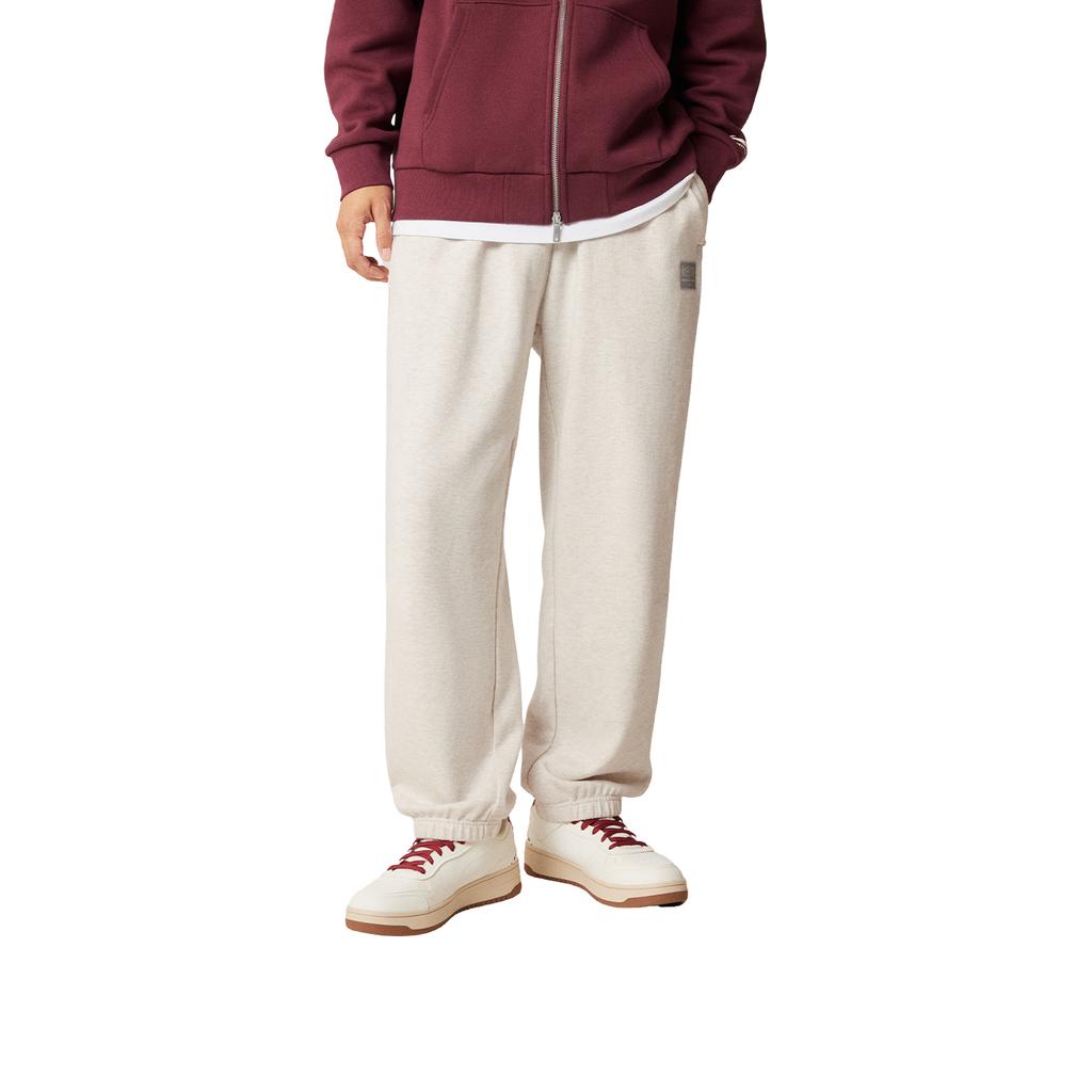 Li Ning Sports Lifestyle Series Retro Versatile Simple Casual Fashion Logo Cuffed Mid Waist Sweatpants Knitted Sports Pants Men bottoms AKLV255-2