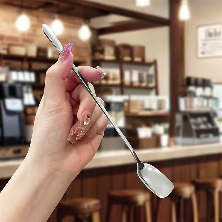 

Ложка для кофе и льда из нержавеющей стали с длинной ручкой, ложка для смешивания десертов и меда, ложка для деликатных приправ, 5 шт. серебряный