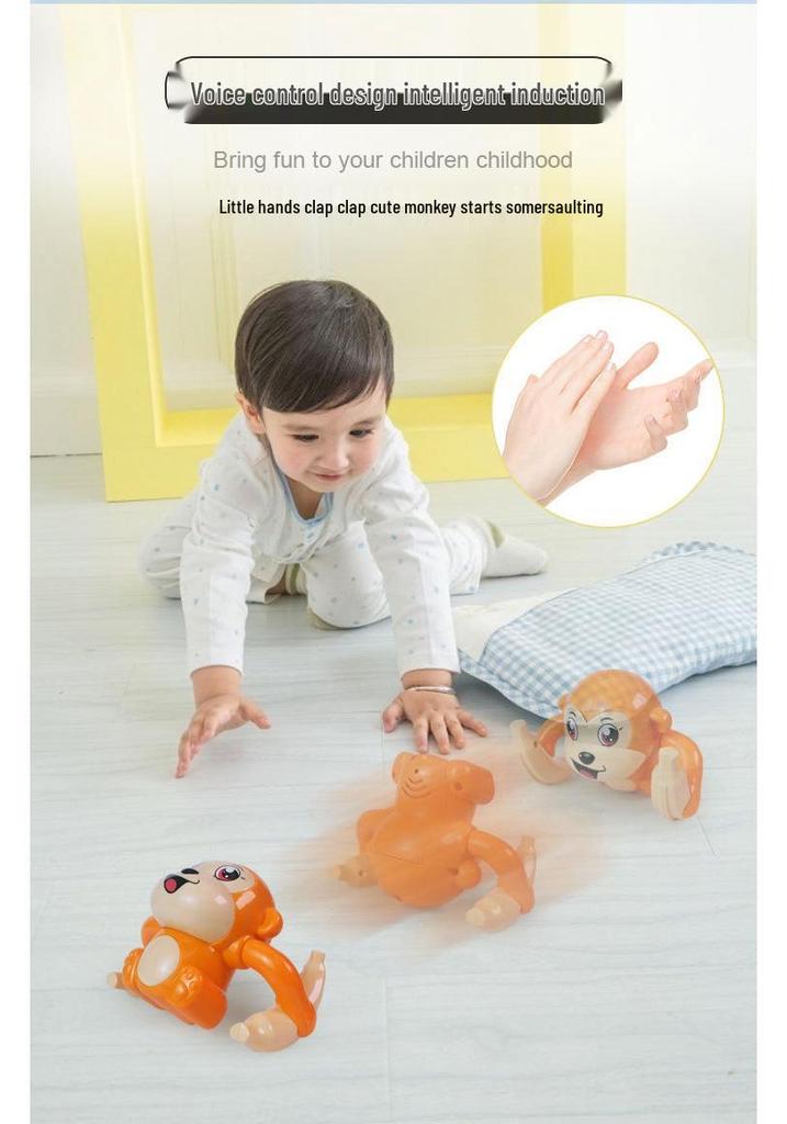 Elektrisches singendes und leuchtendes Salto-Affen-Spielzeug für Babys, Kleinkinder & Kleinkinder