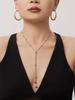 Two-tone Zircon Pull-out Necklace: European & American Style, Stainless Steel, Niche Ins Design, High-end Jewelry