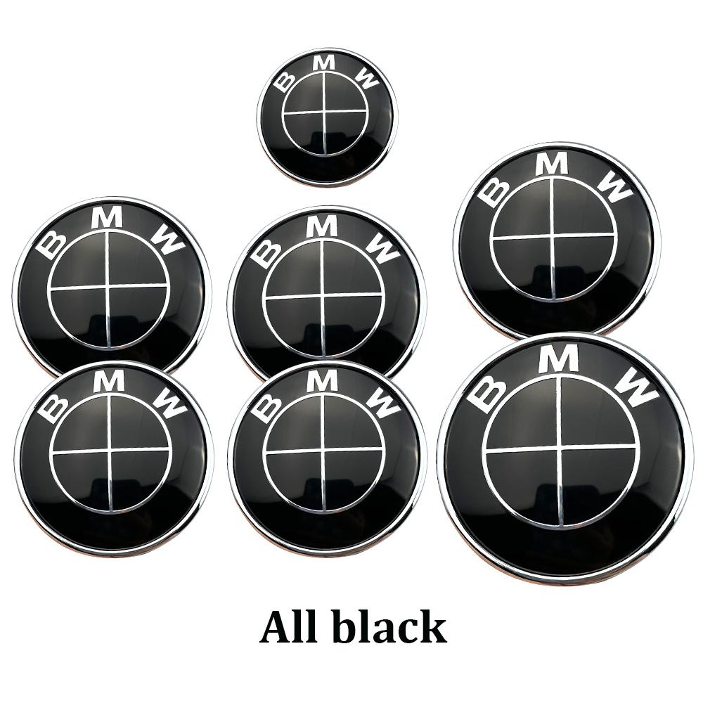 

7Pcs Car Hood Front Rear Trunk Emblem Badge For BMW original Logo all black E36 E46 E53 E90 E60 E93 E87 G01 G20 X3 X5 F30 F20 X6 45-74x2-68x4
