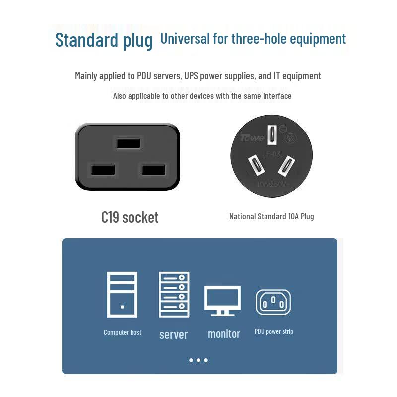 TOWE Server PDU IEC C19 Power Cord