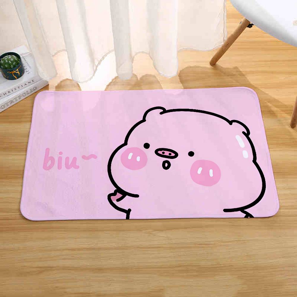Cartoon Pink Cute Rabbit Bear Dog Floor Mats Home Laundry Rug Carpet For Living Room Decor Lounge Area Antislip Foot Mat Doormat