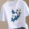 (Asian Size) Women Printing Fashion Tee Top Clothing T Shirt Woman Butterfly 90s Cute Print Female Short Sleeve Graphic T-shirts