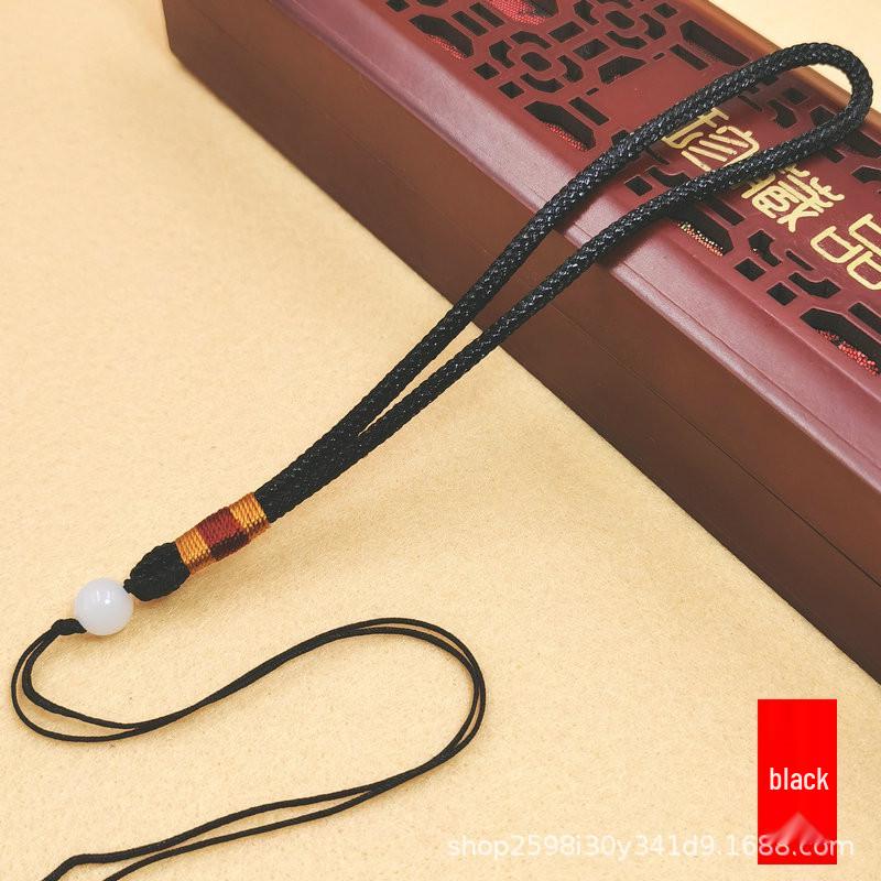 Hand-Woven Colorful Thread Pendant Rope with Jade Bead
