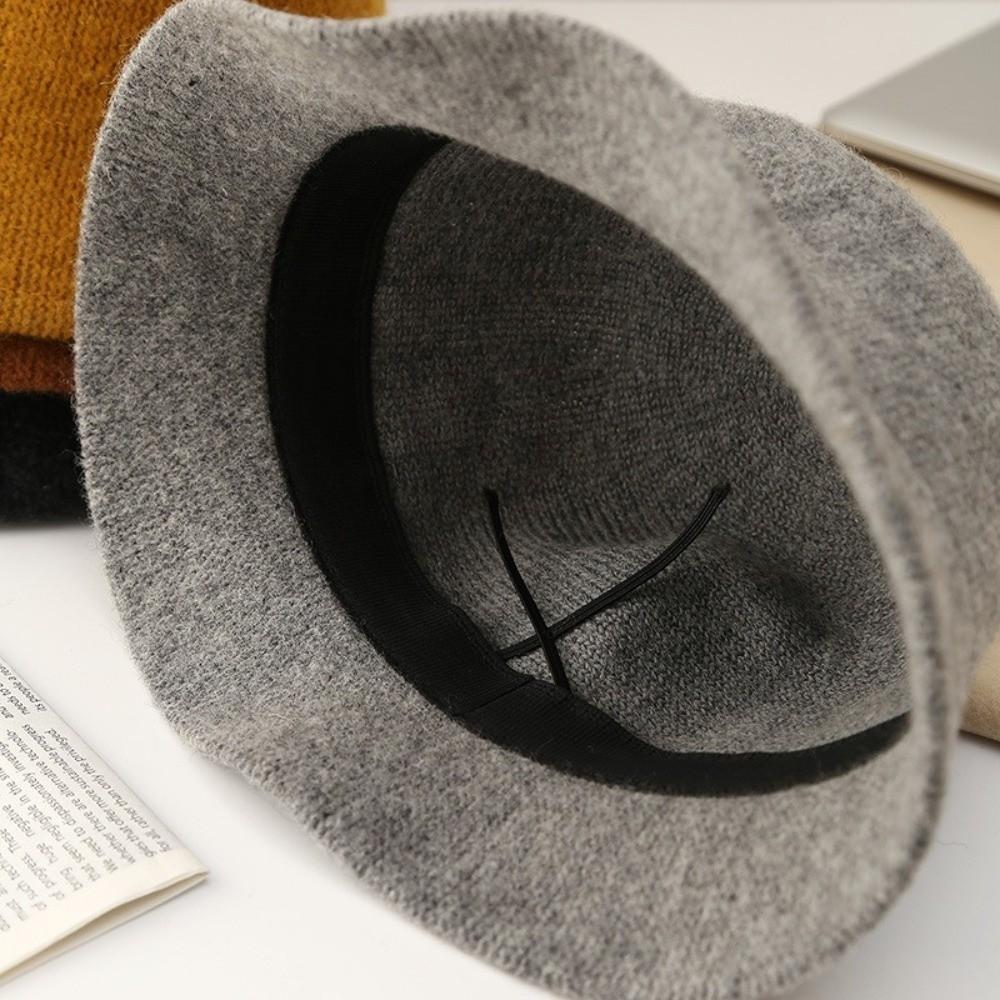 Wool Felt Fisherman Cap Winter Dome Wool Hats Retro Women Bucket Hats  Panama Caps