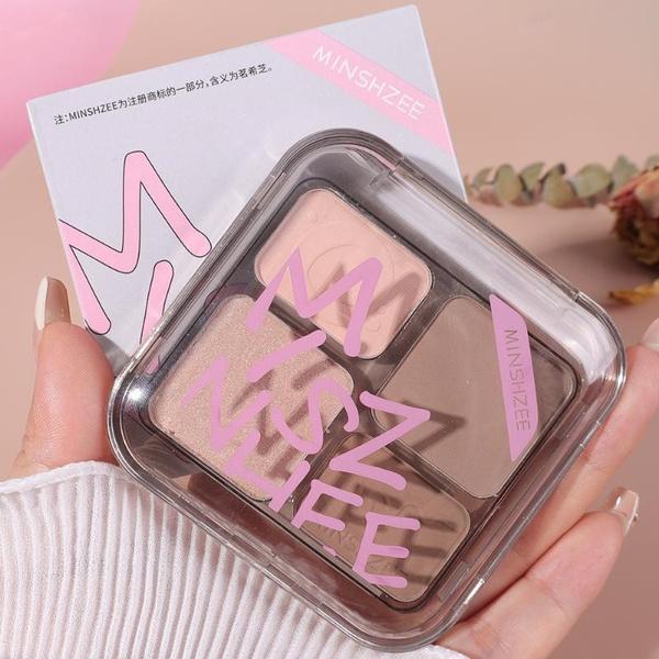 3d Highlighter Eyeshadow Contour Bronzer Palette Makeup Long-lasting Waterproof 3D Nose Shadow