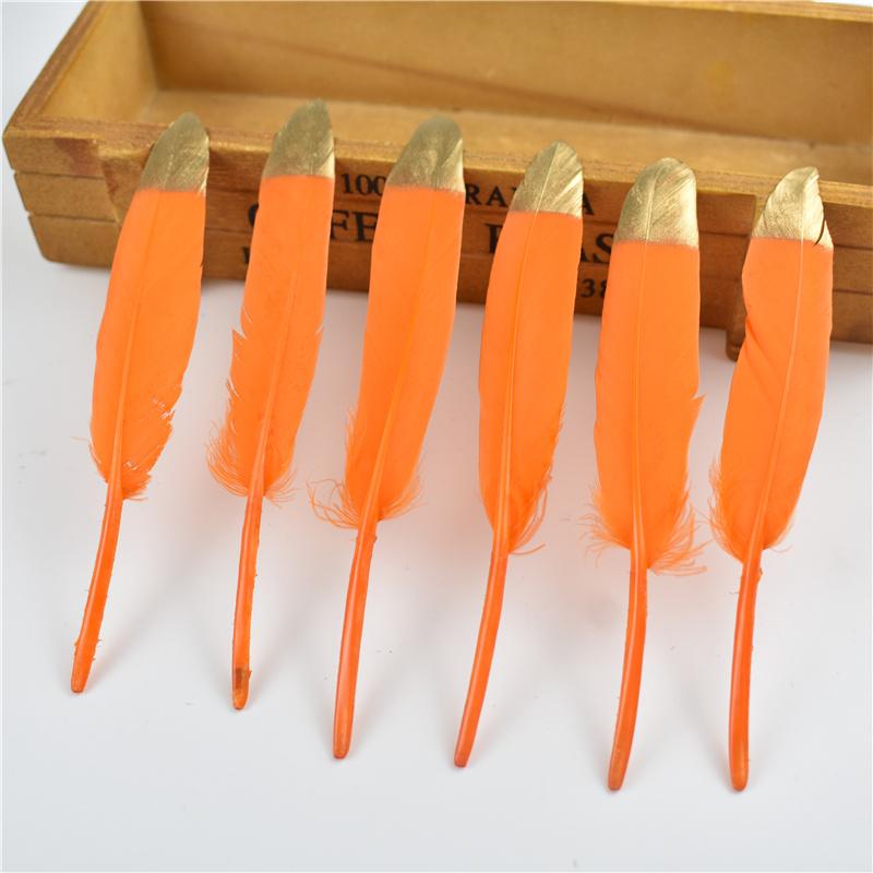 10Pcs/Lot Silver Gold Duck Feathers For Decoration Goose Feather Craft Black White Jewelry Creation Handicraft Accessories Decor