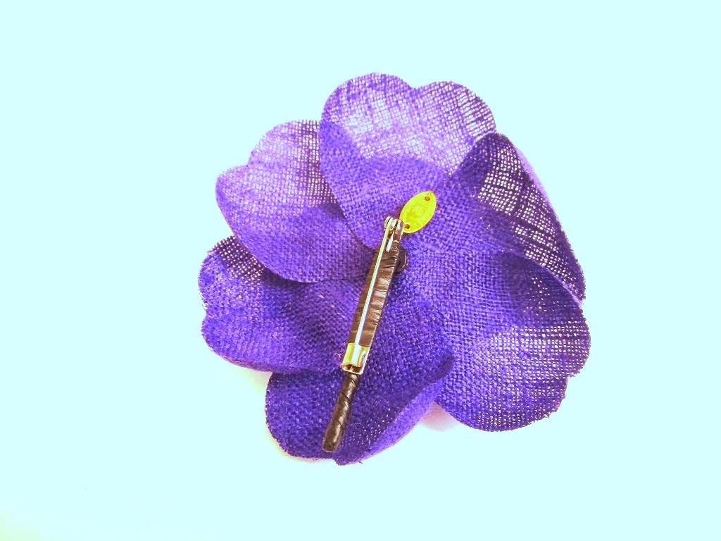 Authentic CHANEL Camelia Purple Fabric Corsage Brooch #b077  Seller refurbished