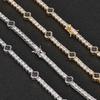 NY Fashion Design Dainty Tennis Chain Gold/Silver Plated Zircon Bracelet Luxury Hip Hop Jewelry for Men Women party Gift