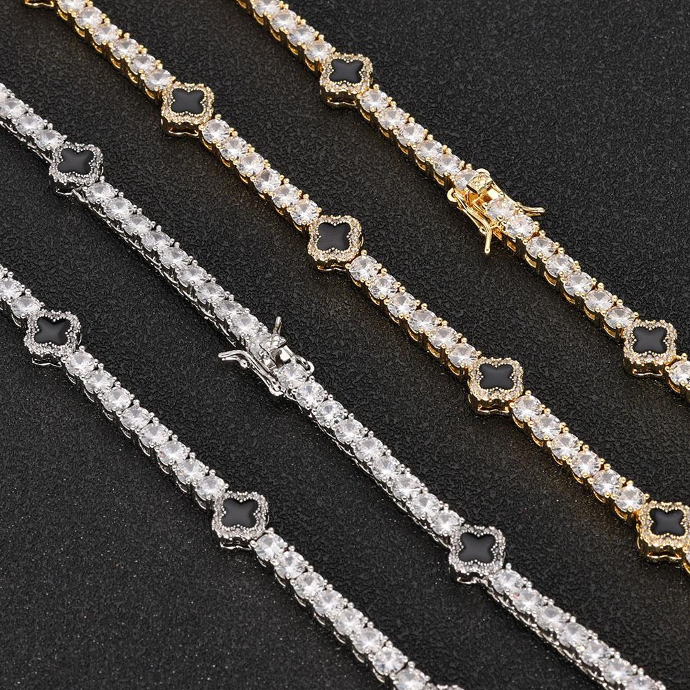 NY Fashion Design Dainty Tennis Chain Gold/Silver Plated Zircon Bracelet Luxury Hip Hop Jewelry for Men Women party Gift