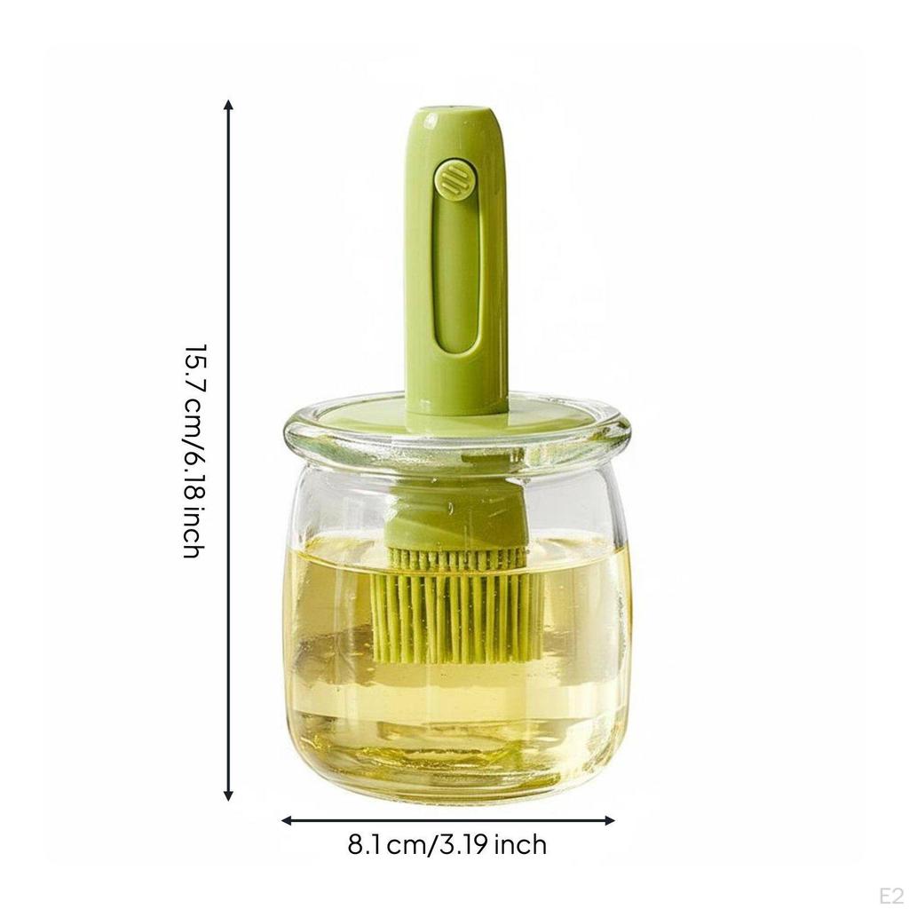 Glass Oil Dispenser with Brush High Temperature Resistant Bottle Easy to Clean Cooking