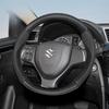 Suitable for SUZUKI Perforated Leather Matte Carbon Fiber Texture Steering Wheel Cover Wagon R Swift Ertiga Brezza Baleno Fronx