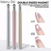 Nail Art Nail Magnetic Stick Cat Eye Magnetic Ball Aluminum Handle Cylindrical UV Gel Magnet Tools Double End Nail Design Tools