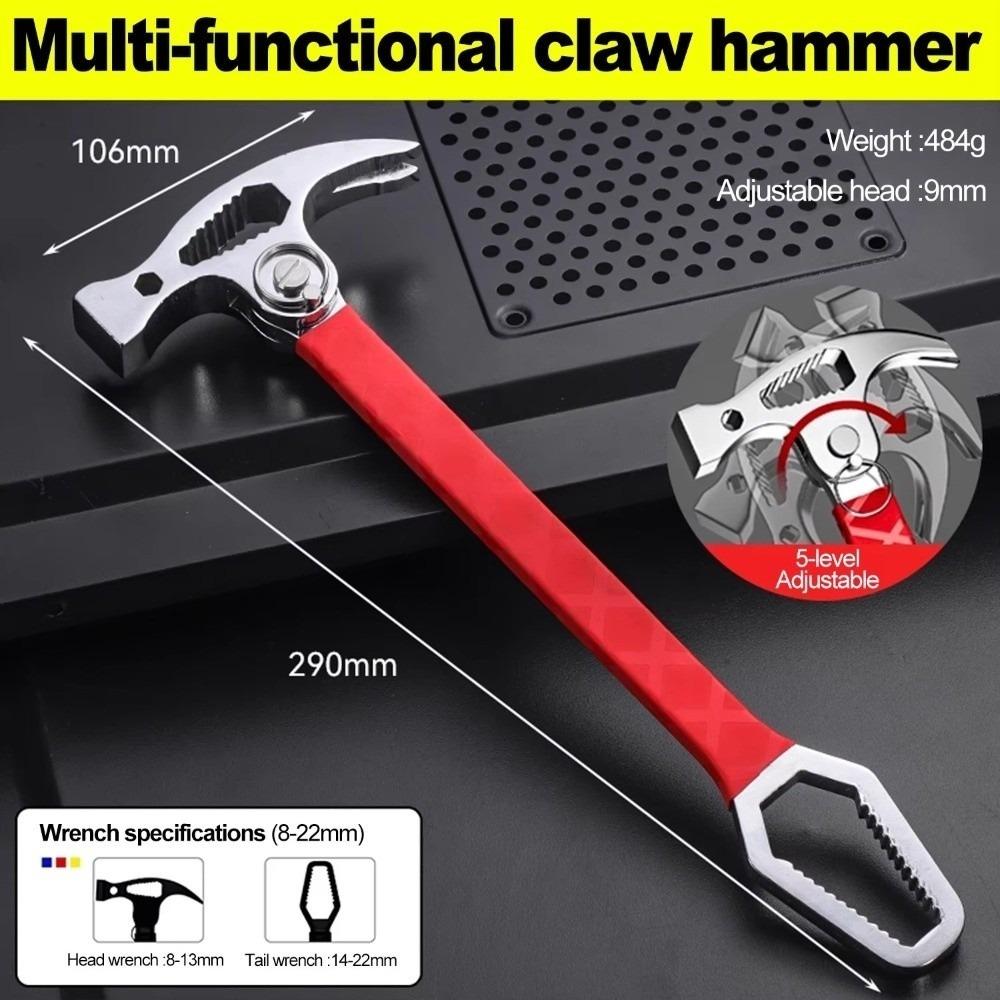 Multi Functional Sheep Horn Connected Hammer Universal Pry Bar Nail Lifting Wrench Folding Sheep Horn Hammer Woodworking Hammer
