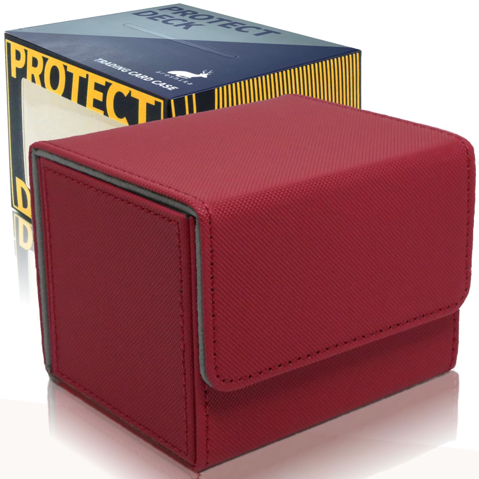 

Чехол для коллекционной карты Areshika Protect Deck, кожаный чехол для магнитной колоды (красный)