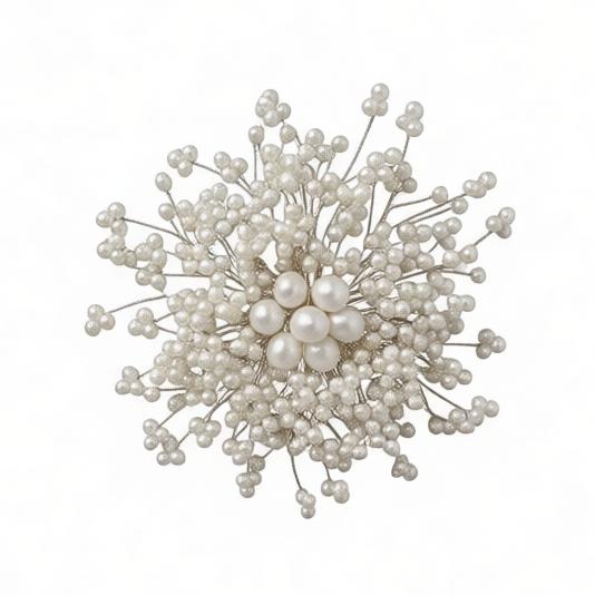 Natural Freshwater Pearl Brooch with Starry Sky 3-8 Pure Handmade Weaving, High-end Temperament, Fashionable Chest Flower Brooch 3-8mm белый